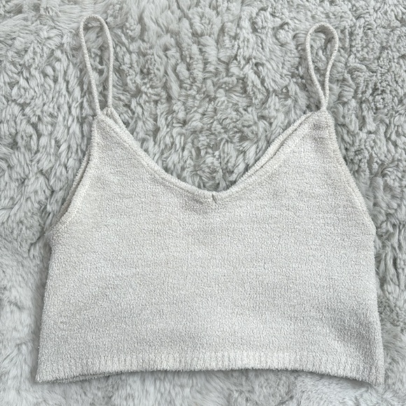 Garage Tops - Garage Clothing White Fuzzy Tank Top